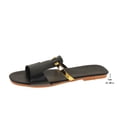 thumbnail image 5 of FRSASU Women's Width Flat Slides Sandals Fashionable Summer Hollow Out Square Toe Slippers Comfortable Beach Vacation Sandals Black, 5 of 9