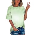 thumbnail image 3 of EGNMCR Mothers Day Gifts Women Summer Tie Dye Plus Size T-Shirt, Short Sleeve Round Neck Casual Loose T-Shirt Top, Gift on, 3 of 6
