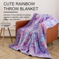 thumbnail image 2 of Noahas Cute Rainbow Throw Blanket, Colorful Super Soft Blanket ,Warm Cozy Luxurious Shaggy Fuzzy Plush Sherpa Blanket for Girls Couch Sofa Bed Living Room Home Decor, (Lilac Colour 50x60 Inches), 2 of 7
