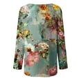 thumbnail image 3 of CLOOCL Women Plus Size Tops Vintage Rose Flower Pattern Print T-Shirt Long Sleeve Casual Female Loose Blouse, 3 of 6