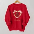 thumbnail image 6 of Valentines Day Red Shirt for Women Valentine's Day Printed Long Sleeve Sweatshirt Comfy Crewneck Vacation Tee, S, 6 of 6