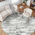thumbnail image 4 of BERTHMEER Abstract Round Area Rugs 8'x8' Washable Rugs for Office Living Room Dining Room Non-slip, Gray, 4 of 6
