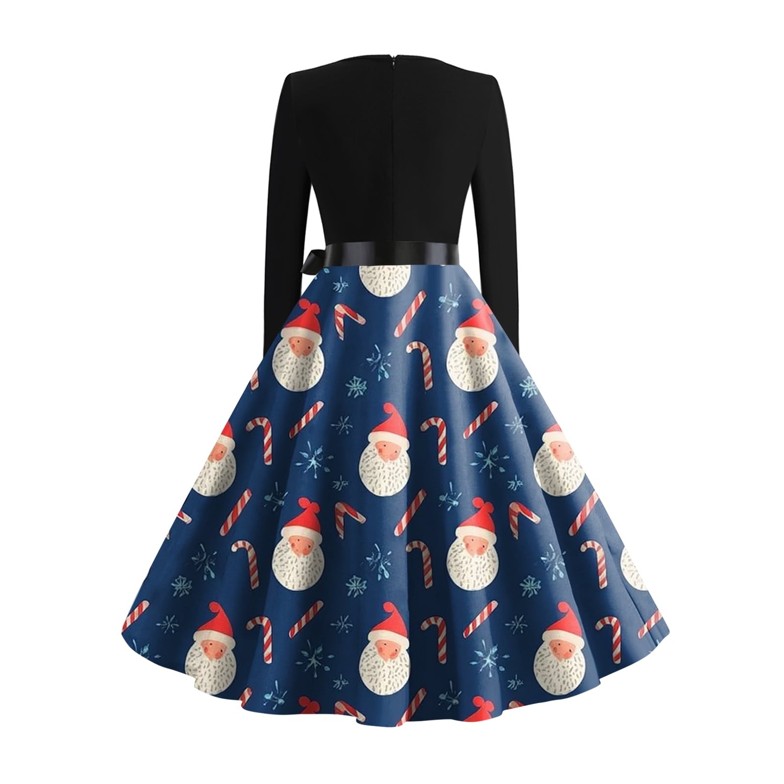 christmas print dress amazon Dresses for Women Women's Fashion Temperament Autun And Winter Button Lapel Pocket Long Sleeve Retro with Snowflake Christmas Print for Holiday Party,Blue,L super soft and comfy