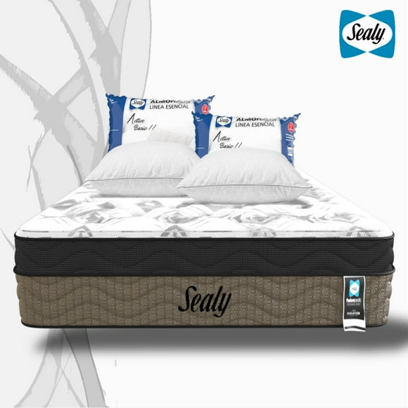 Colchón corrector Sealy Benno Matrimonial Anti Micro + 2 Almohadas
