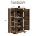 thumbnail image 6 of ACCOHOHO 47" Kitchen Pantry Cabinet, Farmhouse Storage Cabinet with Adjustable Shelves for Kitchen, Dining Room, Bathroom - Rustic Brown, 6 of 7