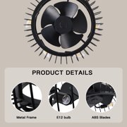 20 inch Industrial Black Caged Ceiling Fan with Lights,Modern 6-Light Light Fixture with Remote Control,5 ABS Blades Reversible 6-Speed for Bedroom,Kitchen.