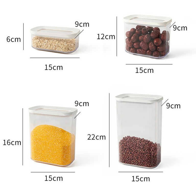 Waroomhouse 425/1000/1500/2000ml Grains Container Food Grade Good Sealing  Performance Square Dry Food Storage Container for Kitchen
