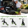 thumbnail image 3 of 3 Wheel Golf Push Cart, Foldable Golf Bag Cart with Ball Loading Aperture, Scorecard Board, Water Bottle Holder, Foot Brake-Black Green, 3 of 8