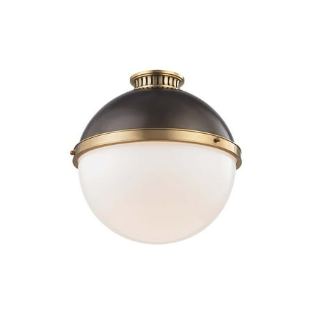 

One Light Large Flush Mount 14.75 inches Wide By 14 inches High Aged/Antique Distressed Bronze Bailey Street Home 116-Bel-3365956