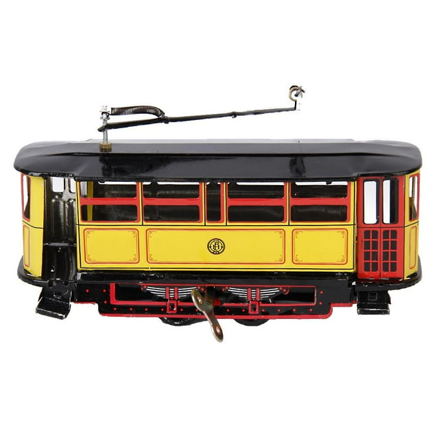 Juguete De Hojalata Coleccionable Vintage Streetcar Clockwork, 17.5x6.5cm Con Llave