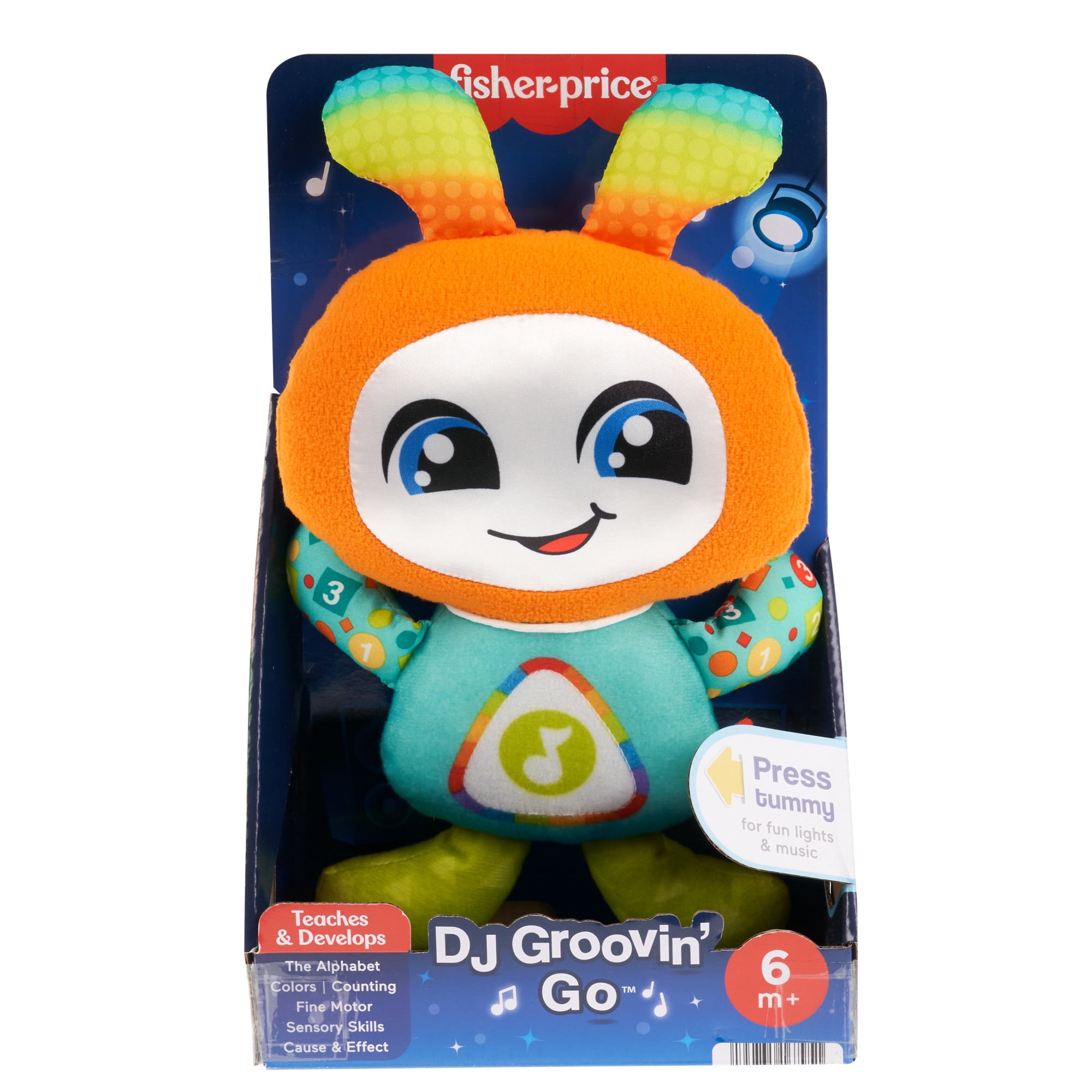 Fisher-Price DJ Groovin' Go Interactive Baby & Toddler Learning Toy with Music & Lights