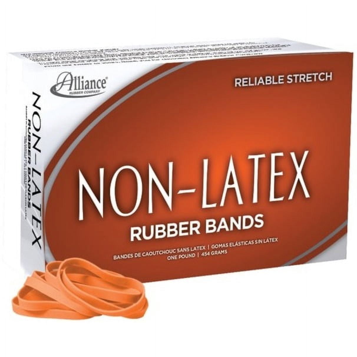 Alliance 37646 Latex-Free Orange Rubber Bands  Size 64  1/4 x 3-1/2  440 per 1-1/4lb Box