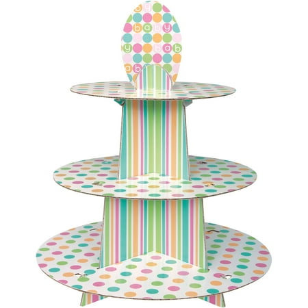 Cardboard Pastel Baby Shower Cupcake Stand, 14 x 12 in, (Best Cupcakes In Dallas)