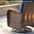 thumbnail image 6 of Gymojoy Luxury 5 Pieces Patio Furniture Set Wicker Outdoor High Back Swivel Rocker Glider Chairs Set of 2 with 2 Ottomans, Side Table and 6 Inch Cushions, 6 of 10
