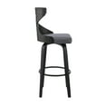 thumbnail image 4 of Armen Living Gayle 26" Faux Leather Swivel Cross Counter Stool in Gray/Black, 4 of 10