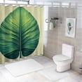thumbnail image 6 of GOSMITH Banana Leaf Green Print Shower Curtain for Bathroom White, 6 of 6