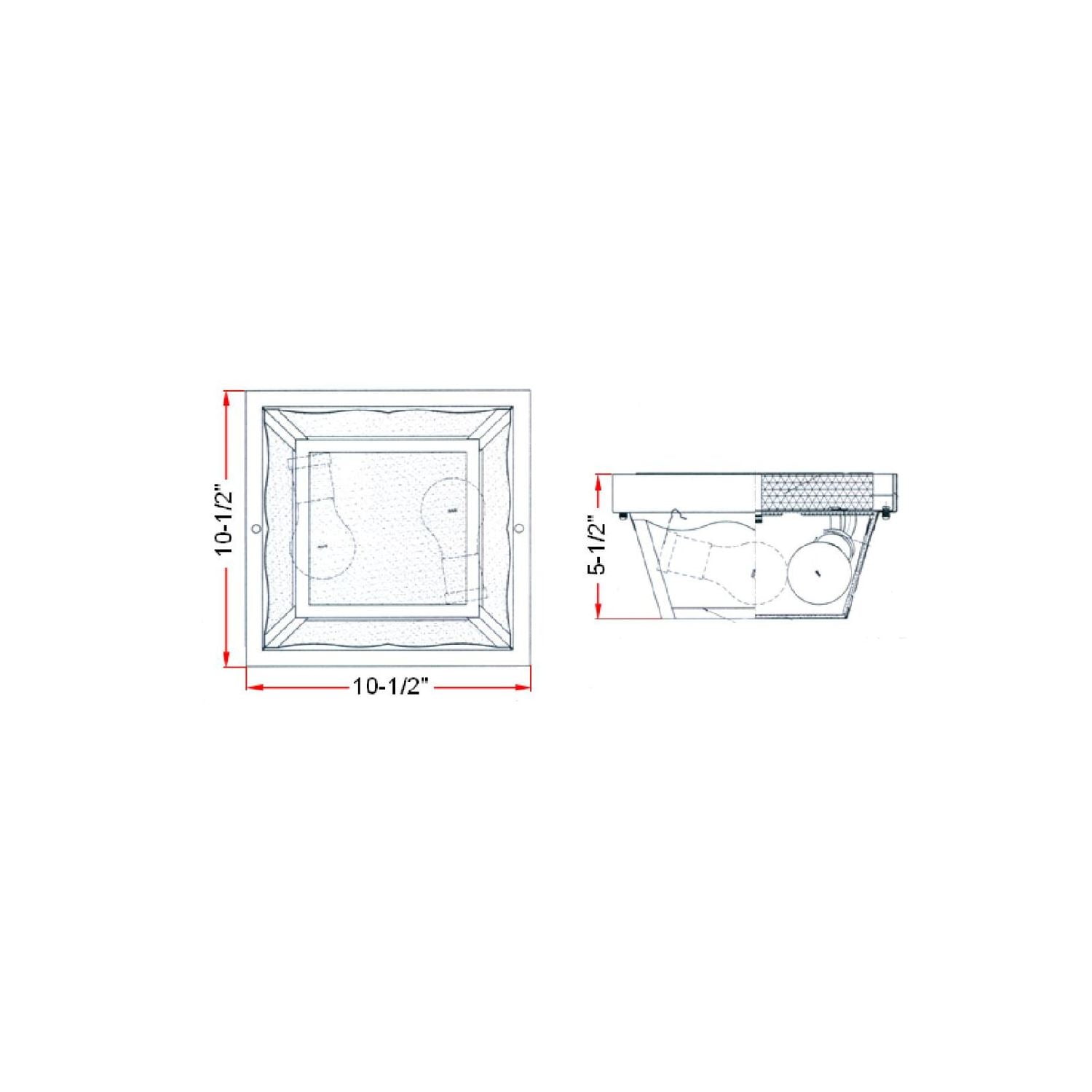 Design House Traditional Black 2-Light Outdoor/Indoor Dimmable Ceiling Light with Frosted Glass
