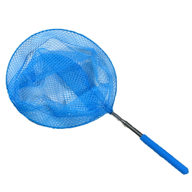 Transemion Landing Net Extendable Nonslip Portable Water Sports Swimming  Fishing Toy Blue