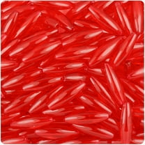 BeadTin Ruby Transparent 19mm Spaghetti Plastic Beads (150pcs)