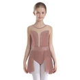 thumbnail image 1 of Alvivi Robe de Gymnastique en Strass pour Adolescentes, Sans Manches, Tutu en Maille Transparente, Justaucorps de Ballet, Costume de Performance Lyrique Rose Poussiéreux 8, 1 of 7
