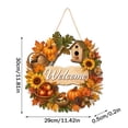 thumbnail image 3 of Small Fall Wreath, Welcome Sign, Autumn Door Decor for Front Door | Cute Hello Fall wreath for front door, wall, office, entryway, and indoor outdoor autumn harvest decor. A, 3 of 7
