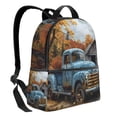 thumbnail image 2 of Lsque Rustic Vintage Truck Autumn Pattern Backpack – School Travel Canvas Daypack with Ergonomic Padded Straps, Multiple Compartments & Leather Handle, 2 of 5