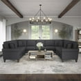 thumbnail image 2 of Pemberly Row 137W U Shaped Sectional in Charcoal Gray Herringbone Fabric, 2 of 8