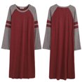 thumbnail image 6 of Women's Nightgowns & Sleepshirts Solid Color Cotton Nightgowns for Women Long Sleeve Nightgowns for Women Plus Size Short Sleeve Round Neck Sleep Dress Nightshirt,S-3XL, 6 of 9