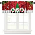thumbnail image 4 of Christmas 3 Piece Kitchen Curtains Set,Xmas Gnomes Snowflake Print Window Treatment Tiers Red Rod Pocket Valance Sets for Small Windows Bedroom Living Room 54 x 24 Inch, 4 of 5