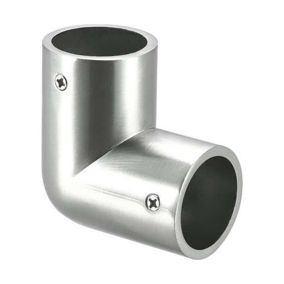 Uxcell 90 Degree 2-Way Zinc Alloy Rail Elbow Fitting Brushed for 25mm/1" OD