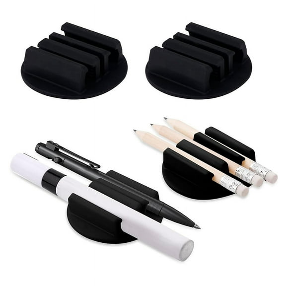 4PCS Adhesive Silicone Pen Holder, Pen Clip Set Marker Holder for Desk Clipboard and Other Flat Surfaces Pencil Holder
