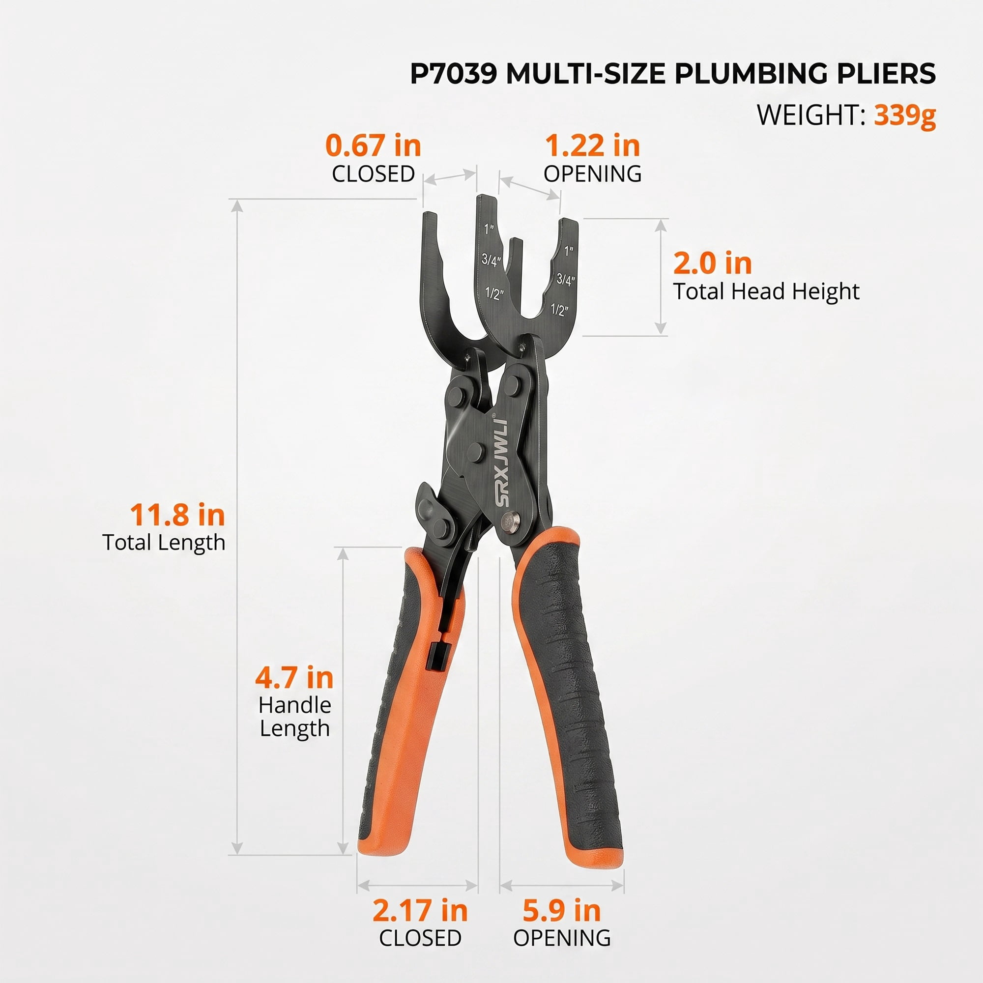 Pex Removal Tool Push in Clamp Pliers to Connect Removal Fit Tools Disconnect Pliers Tong Sized 1/2 3/4 1" Multi-sized Quick Release Remove Rubber Hose from Fitting Brass Pipe Cable
