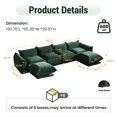 thumbnail image 2 of The Magic Home Convertible Modular L-Shaped Chenille Sectional Sofa Sofas, Green, 2 of 12