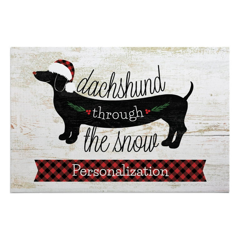 Personalized Dachshund Through the Snow Doormat 18 x 27