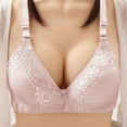 thumbnail image 2 of THDHVS Womens Bras, Women's Non Steel Ring Style Print Gathered Middle Button Breathable Underwear Daily Bra Pink 40, 2 of 5