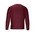 thumbnail image 4 of Iugvhana Men's Regular-Fit Crewneck Sweaters Classic Solid Textured Cable Knitted Pullover Sweater Thermal Long Sleeve Tops Red L, 4 of 4
