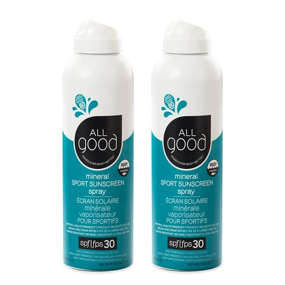 Spray de protección solar All Good Sport SPF 30, 177 ml (paquete de 2)