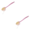 thumbnail image 3 of Injueey Cepillo de ducha Mango largo Esponja Pelota de baño Cerdas suaves Masaje Exfoliante Espalda Scrubber, Rosa polvo nórdico 2 en 1 2piezas Injueey CBP068989, 3 of 6