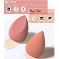 thumbnail image 3 of Paquete de 4 esponjas para mezclar base (4 piezas, amarillas), juego de maquillaje de belleza profesional para uso con base y polvo, 3 of 5