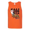 thumbnail image 2 of Wild Bobby, California Republic Cali Bear Pop Culture Mens Graphic Tank Top, Orange, Medium, 2 of 3