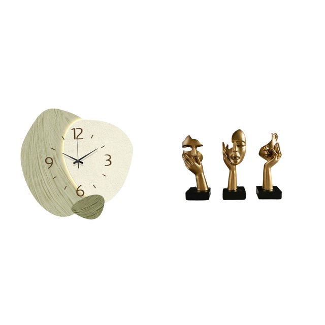 Reloj de pared silencioso, reloj de pared nórdico, estatuas de pensadores, esculturas de arte abstracto, figuras modernas de mesa, decoración de escri