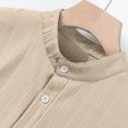thumbnail image 6 of Men's Short Sleeve Band Collar Henley Shirts Wrinkle Free T-Shirts Summer Beach Wedding Tropical Resort Tops Casual Pullover Tees with Chest Pocket, 6 of 8