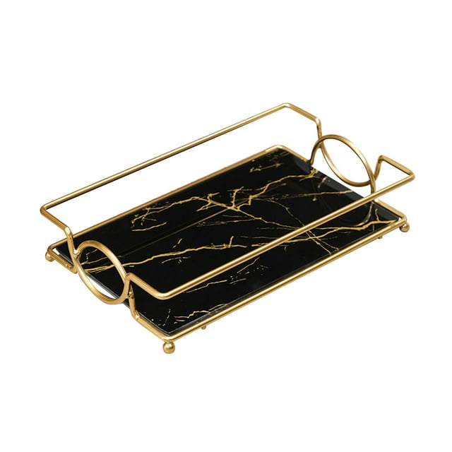 Bandeja De Tocador De Baño Organizador De Maquillaje De Plato De Joyería Para Tocador S Negro Sunnimix Bandeja de tocador de baño
