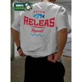 thumbnail image 2 of Men's Gray 100% Cotton Short Sleeve Tee with "CATCH RELEASE Repeat" Fishing Motif - Leisure Fishing Wear S, 2 of 5