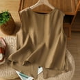 thumbnail image 4 of Ltctricy Tank Tops for Women Trendy Cotton Linen Crew Neck Sleeveless Button down Shirts Summer Casual Loose Blouses, 4 of 4