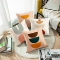 thumbnail image 6 of Mid Century Bohemian Throw Pillow Covers 18X18 Inches Home Decor Set of 4 Pillow Cases Decorative for Bed Sofa Cushion Couch Outdoor abstract color sun and moon Pillowcases, 6 of 6