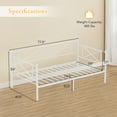 thumbnail image 3 of Giantex win Size Metal Daybed Frame, Sofa Daybed w/Heavy-Duty Metal Slats, Mattress Foundation, No Box-Spring Needed, White, 3 of 8