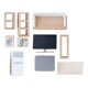 thumbnail image 3 of 2 juegos de muebles de casa de muñecas de madera, modelo de accesorios de simulación, bricolaje, hechos a mano Sala de estar y dormitorio, 3 of 9