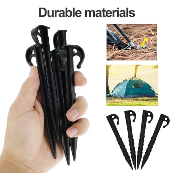 20 Pcs Plastic Stakes for Tents and Blankets, Tent Stakes 5.7inch, Black