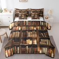 thumbnail image 1 of YST Bookshelf Bedding Set King Size,Vintage Library Bookcase 7 Piece Comforter Set,Western Bookshelf Books Bed in a Bag,Education Academic Collection Flat Fitted Sheet Soft Warm Room Decor, 1 of 5